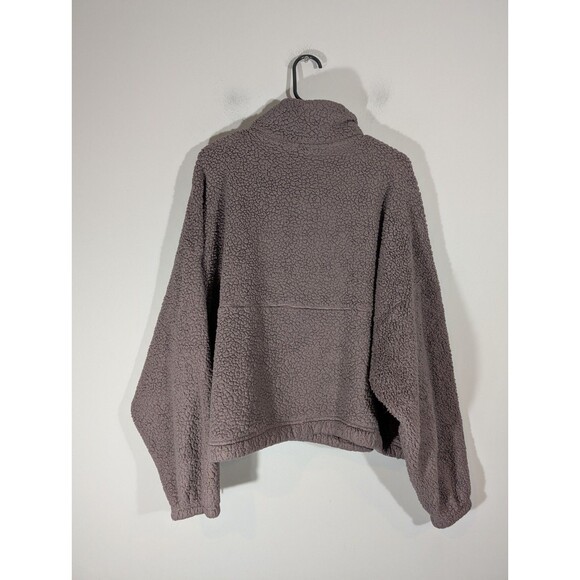 Old Navy Womens Violet Sherpa Mythical Cropped Sweatshirt Sz XXL Training Casual - Picture 2 of 9